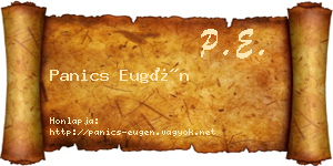 Panics Eugén névjegykártya